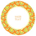 Round frame with yellow watermelon slices.